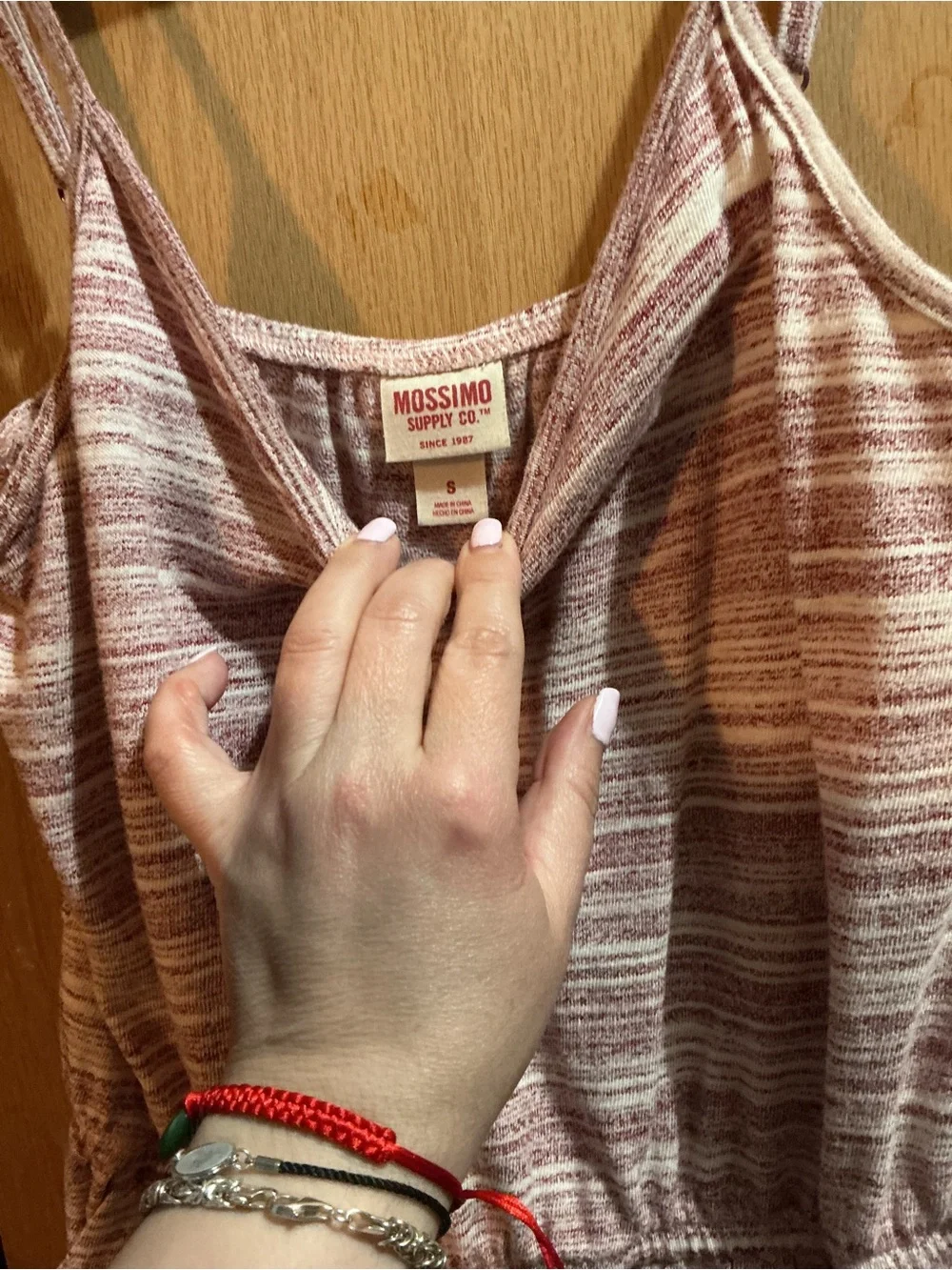 SOLD Mossimo Supply Co. Heathered Pink Strappy Romper - Picture 5 of 6
